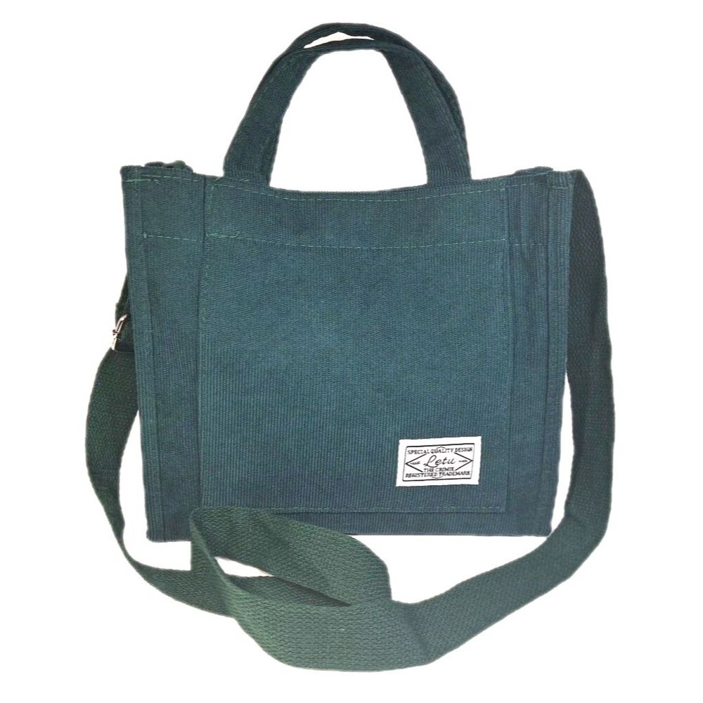 LETU Women's Green Corduroy Tote Strap Carry Bag Adjustable Shoulder Crossbody